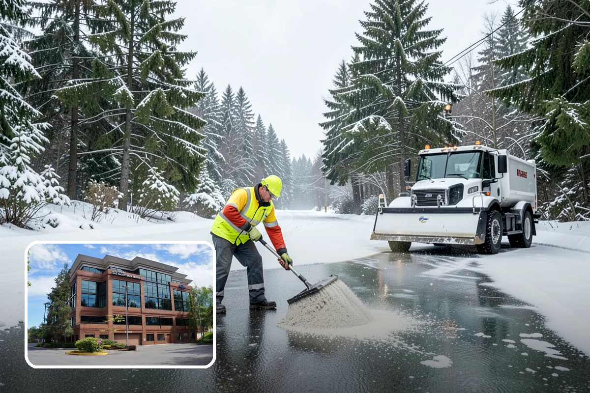Condominium Parking Lot Snow Removal in Mountlake Terrace, Snohomish County, WA - Owner and guest stalls are cleared without residents shoveling their own spaces