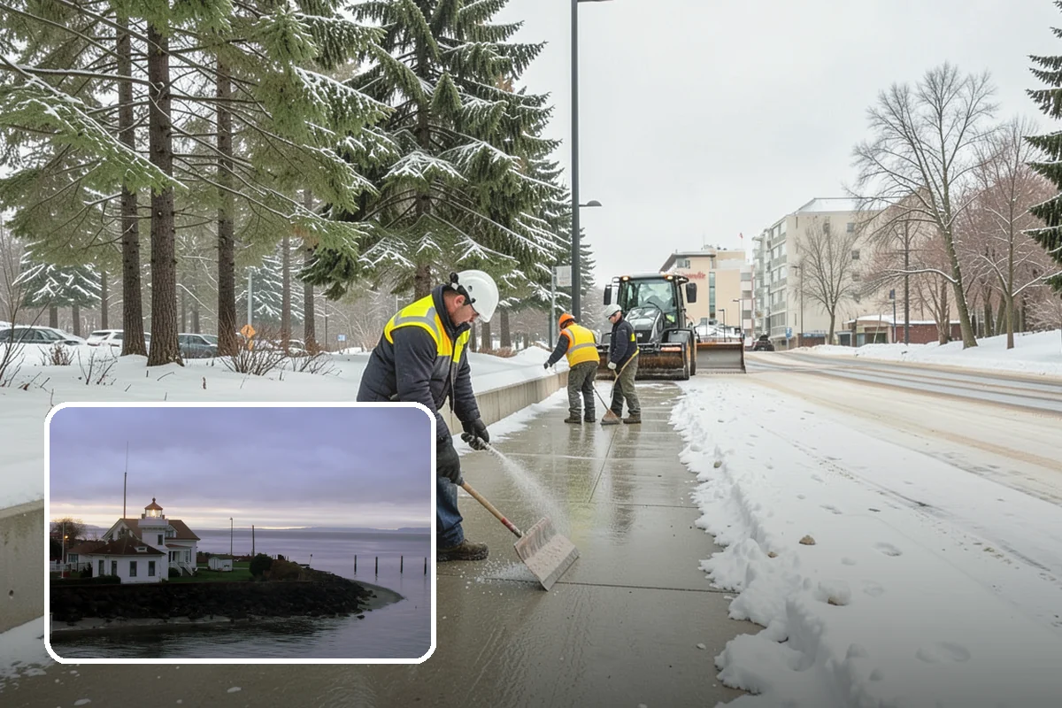 Condominium Parking Lot Snow Removal in Mukilteo, Snohomish County, WA - Owner and guest stalls are cleared without residents shoveling their own spaces