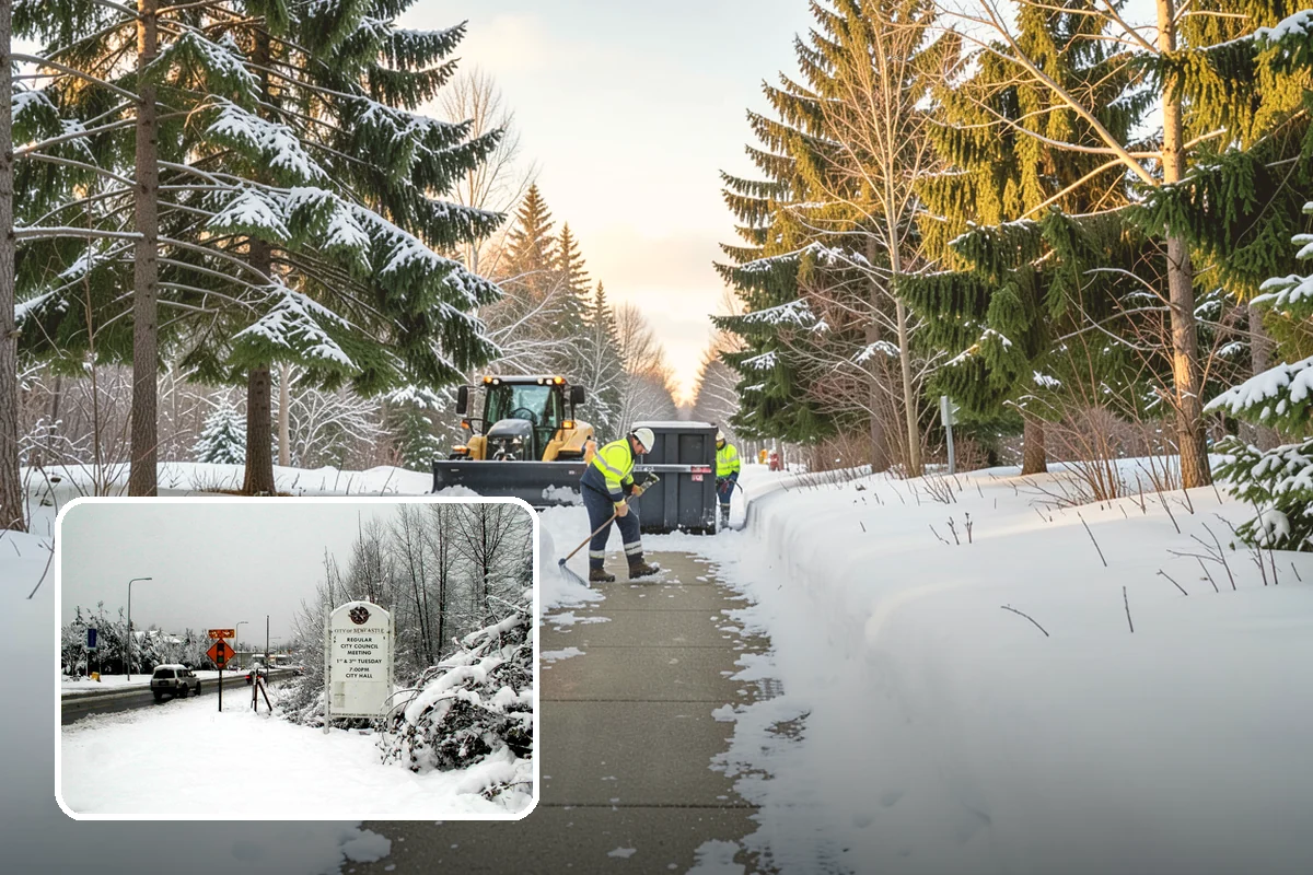 Condominium Parking Lot Snow Removal in Newcastle, King County, WA - Owner and guest stalls are cleared without residents shoveling their own spaces