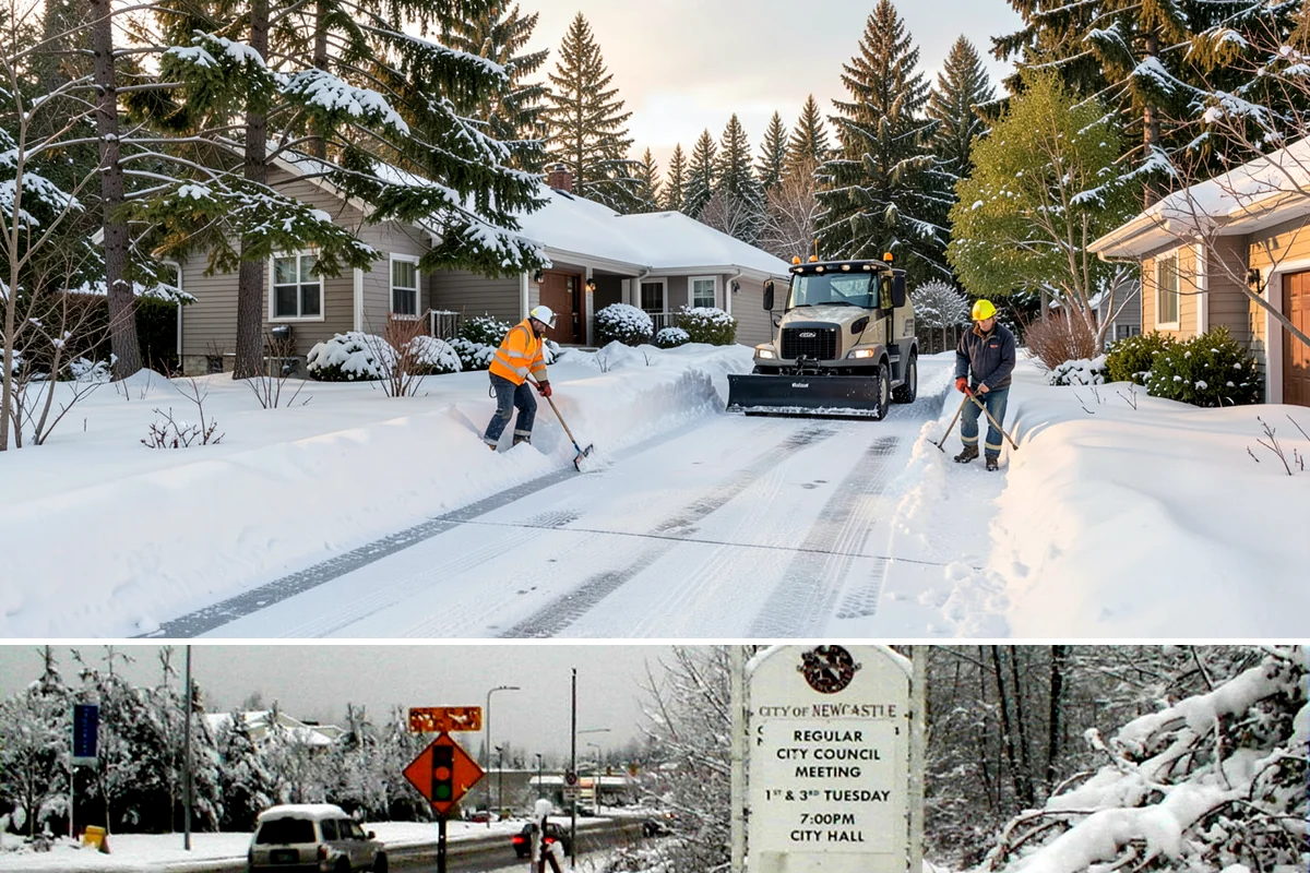 Condominium Parking Lot Snow Removal in Newcastle, King County, WA - Condominium lots in the Puget Sound region see peak snow activity from mid-December through February during repeated freeze-thaw...