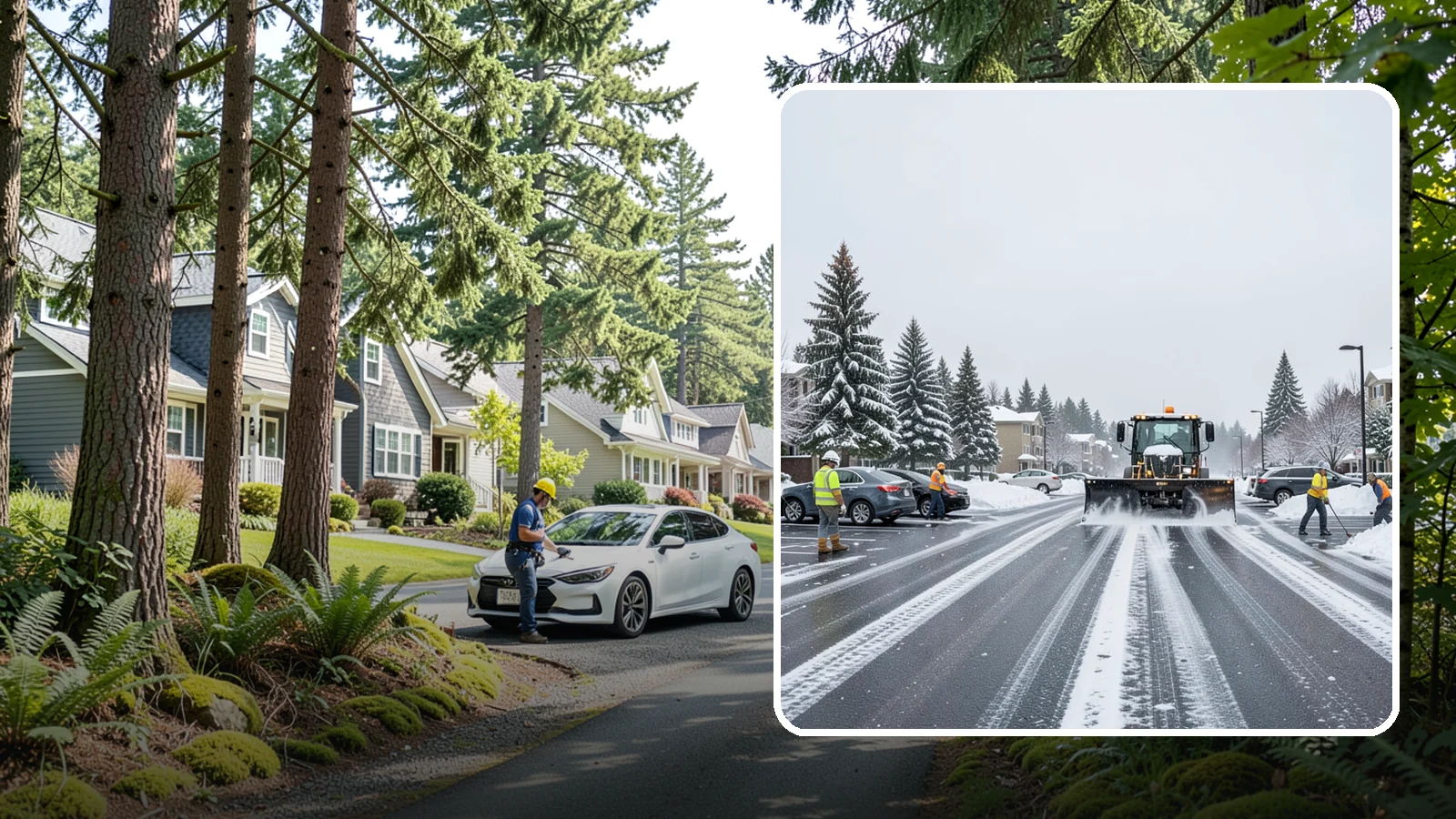 Condominium Parking Lot Snow Removal in Normandy Park, King County, WA - We keep condominium owner and guest lots clear so residents protect their own vehicles during Western Washington snow events.