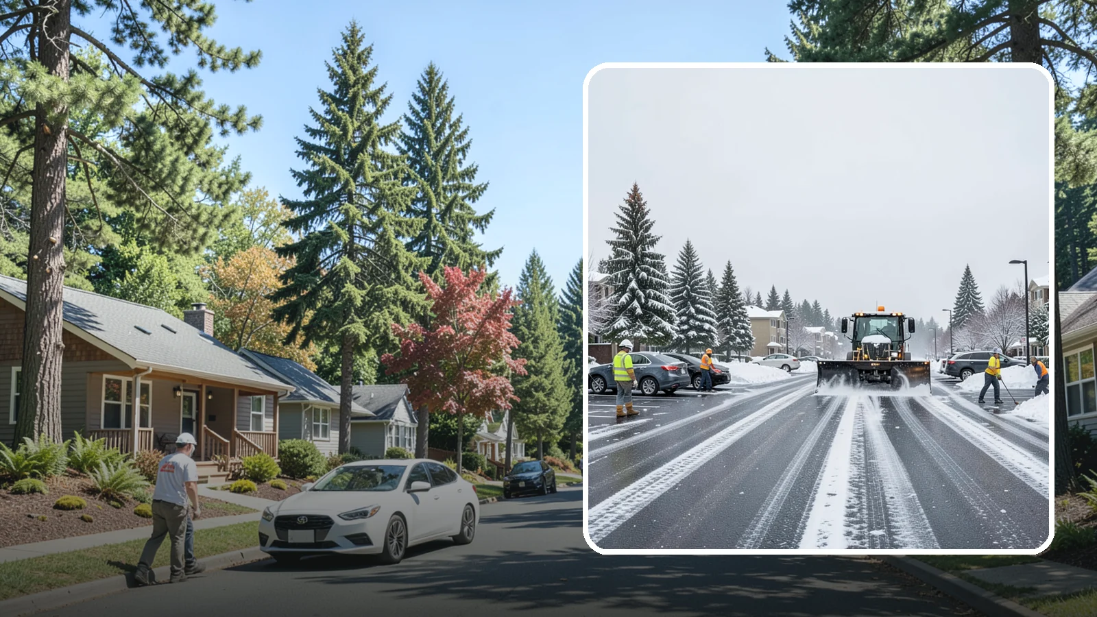 Condominium Parking Lot Snow Removal in Orting, Pierce County, WA - We keep condominium owner and guest lots clear so residents protect their own vehicles during Western Washington snow events.