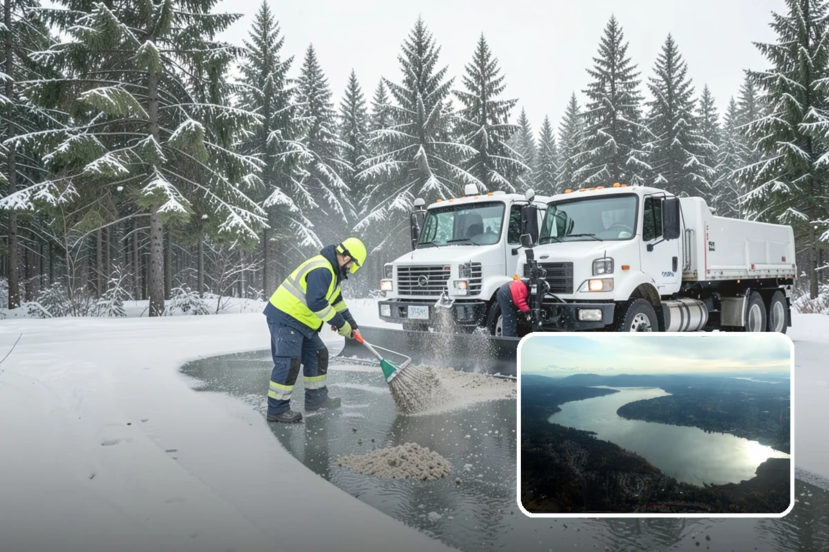 Condominium Parking Lot Snow Removal in Sammamish, King County, WA - Owner and guest stalls are cleared without residents shoveling their own spaces