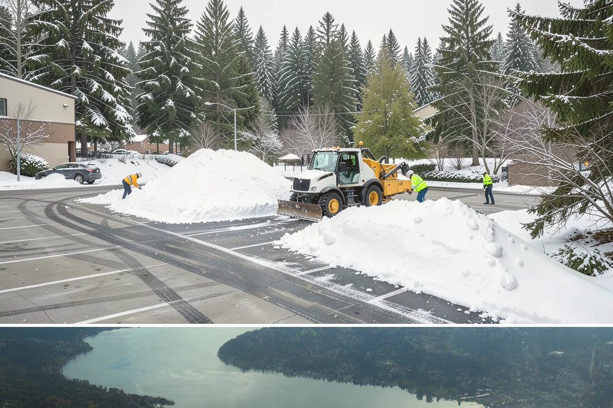 Condominium Parking Lot Snow Removal in Sammamish, King County, WA - Condominium lots in the Puget Sound region see peak snow activity from mid-December through February during repeated freeze-thaw...