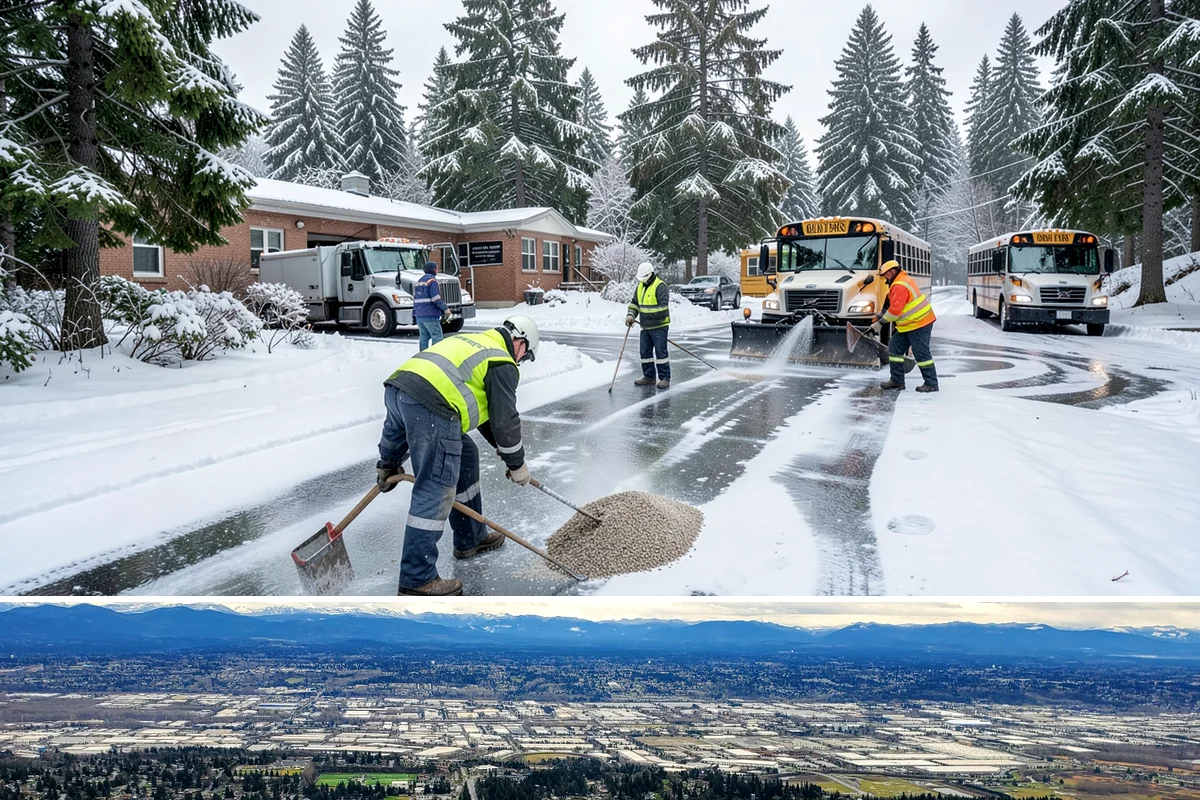 Condominium Parking Lot Snow Removal in SeaTac, King County, WA - Condominium lots in the Puget Sound region see peak snow activity from mid-December through February during repeated freeze-thaw...