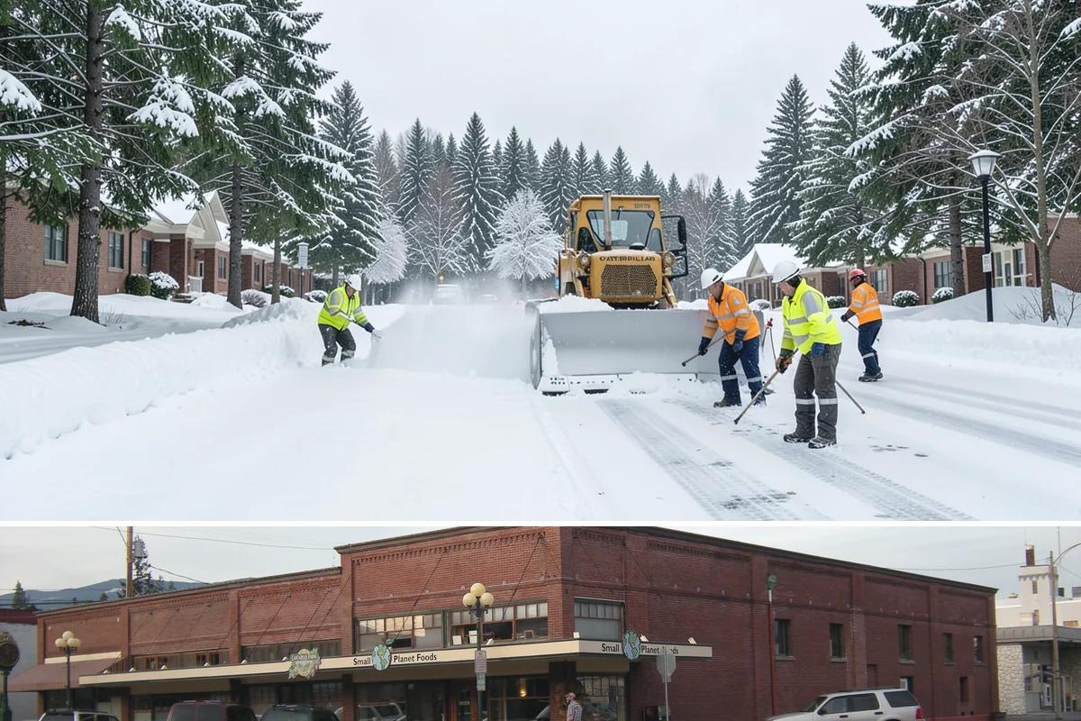 Condominium Parking Lot Snow Removal in Sedro-Woolley, Skagit County, WA - Condominium lots in the Puget Sound region see peak snow activity from mid-December through February during repeated freeze-thaw...