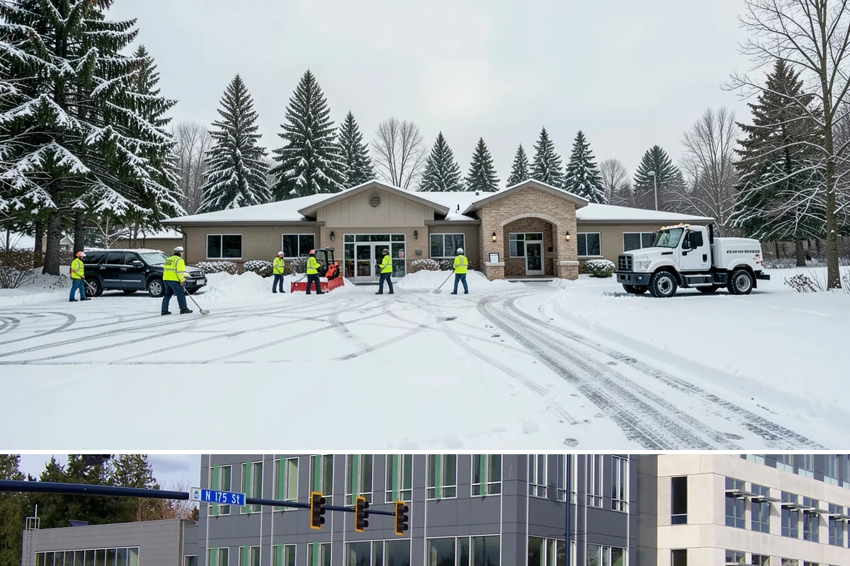 Condominium Parking Lot Snow Removal in Shoreline, King County, WA - Condominium lots in the Puget Sound region see peak snow activity from mid-December through February during repeated freeze-thaw...