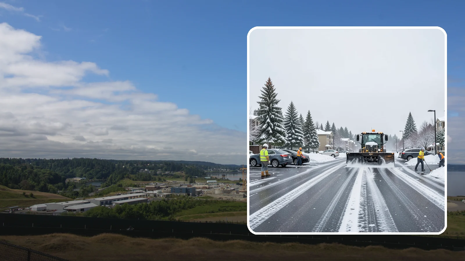 Condominium Parking Lot Snow Removal in University Place, Pierce County, WA - We keep condominium owner and guest lots clear so residents protect their own vehicles during Western Washington snow events.