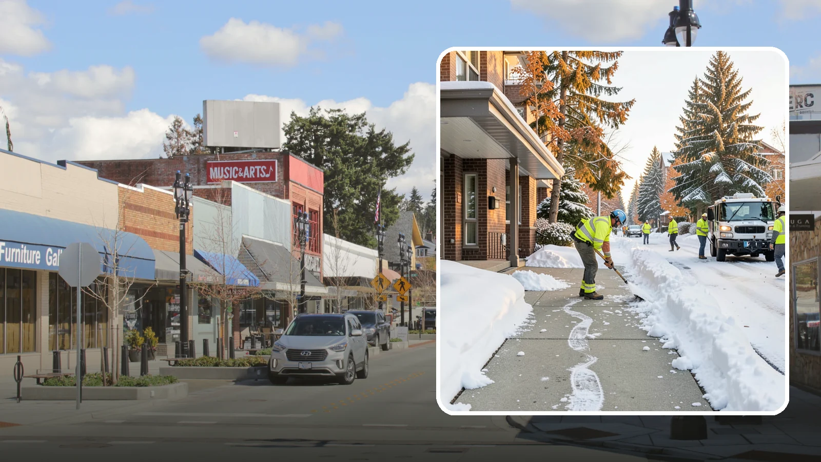 Condominium Sidewalk Clearing in Bothell, King County, WA - Common-area walkway clearing for Western Washington condominium associations that keeps shared entries and connector paths safe...