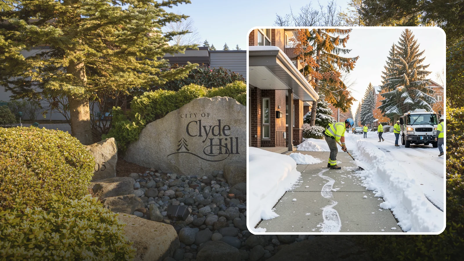 Condominium Sidewalk Clearing in Clyde Hill, King County, WA - Common-area walkway clearing for Western Washington condominium associations that keeps shared entries and connector paths safe...