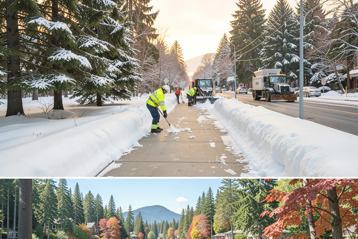 Condominium Sidewalk Clearing in Covington, King County, WA - Condo associations see the greatest need from late fall through February, when freezing rain and refreeze cycles glaze shared...
