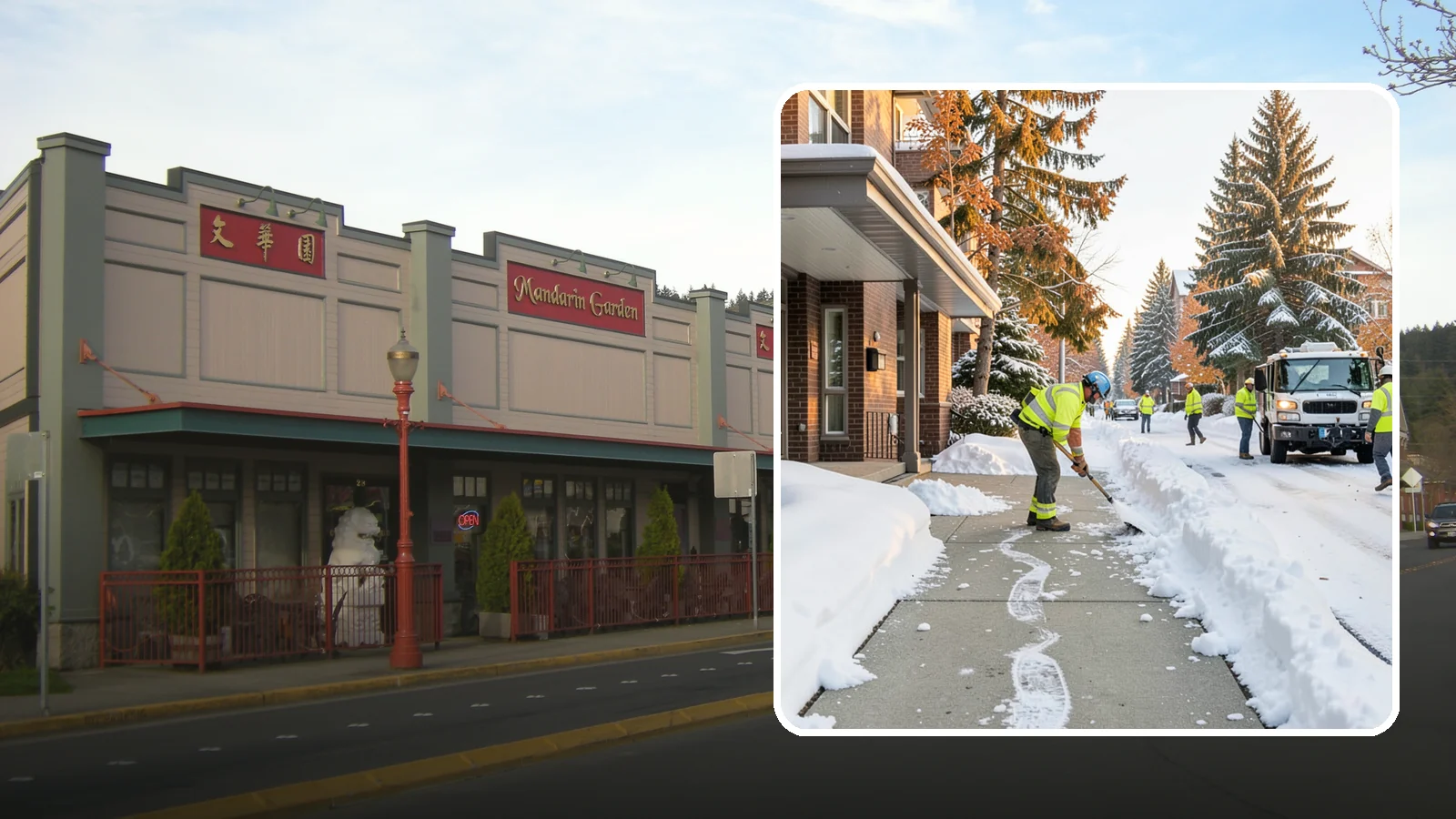 Condominium Sidewalk Clearing in Issaquah, King County, WA - Common-area walkway clearing for Western Washington condominium associations that keeps shared entries and connector paths safe...