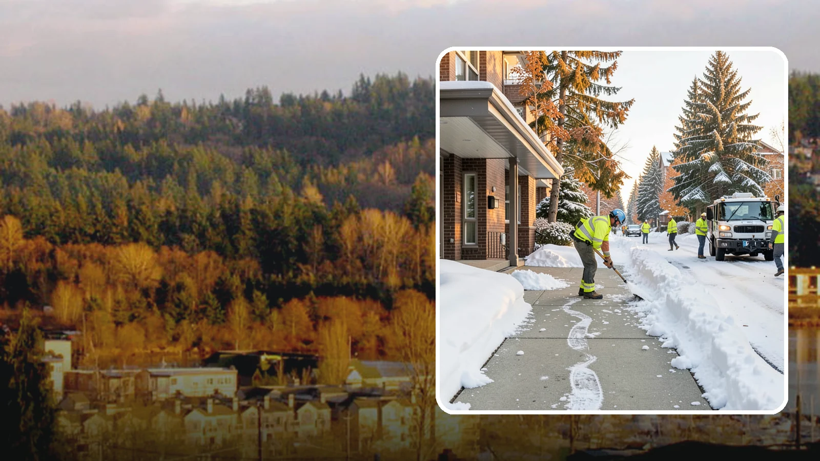 Condominium Sidewalk Clearing in Kenmore, King County, WA - Common-area walkway clearing for Western Washington condominium associations that keeps shared entries and connector paths safe...