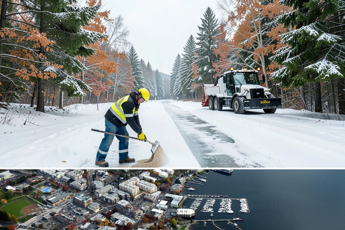 Condominium Sidewalk Clearing in Kirkland, King County, WA - Condo associations see the greatest need from late fall through February, when freezing rain and refreeze cycles glaze shared...