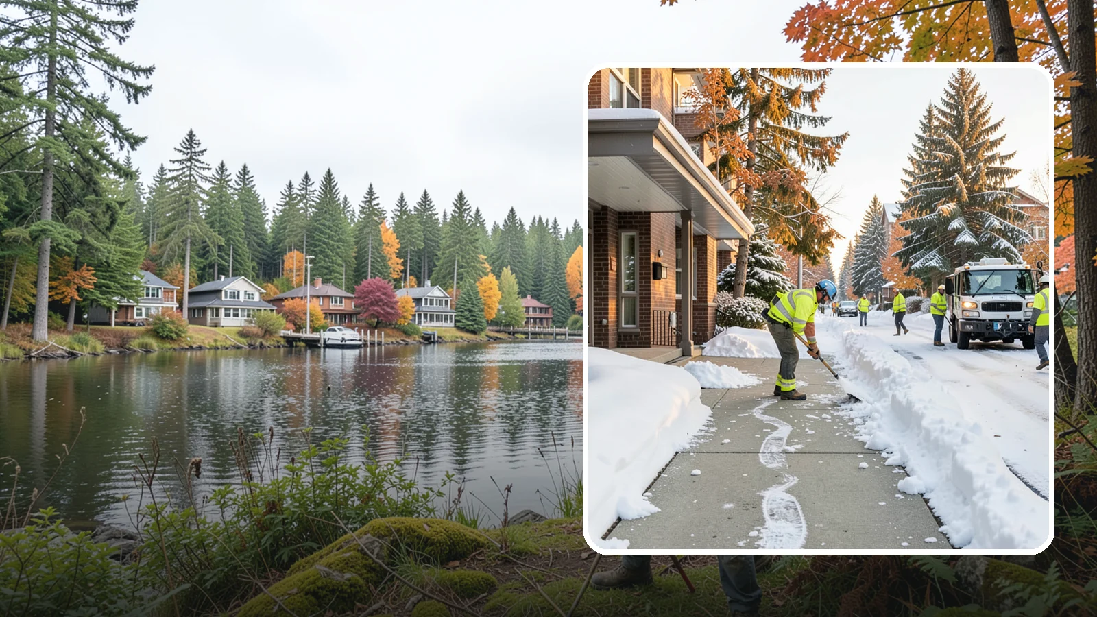 Condominium Sidewalk Clearing in La Conner, Skagit County, WA - Common-area walkway clearing for Western Washington condominium associations that keeps shared entries and connector paths safe...