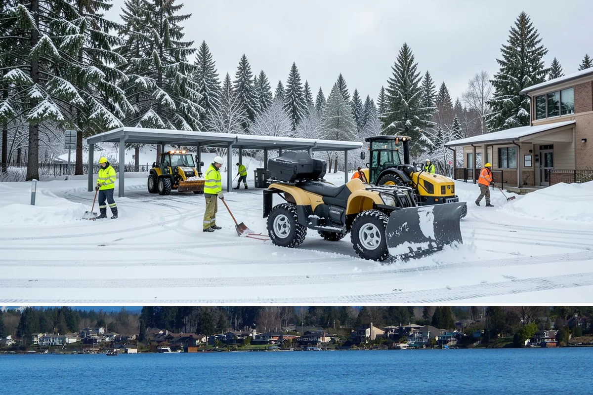 Condominium Sidewalk Clearing in Lake Stevens, Snohomish County, WA - Condo associations see the greatest need from late fall through February, when freezing rain and refreeze cycles glaze shared...