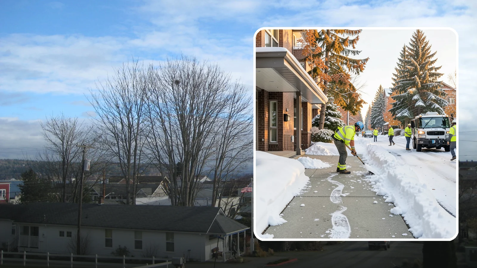Condominium Sidewalk Clearing in Langley, Island County, WA - Common-area walkway clearing for Western Washington condominium associations that keeps shared entries and connector paths safe...