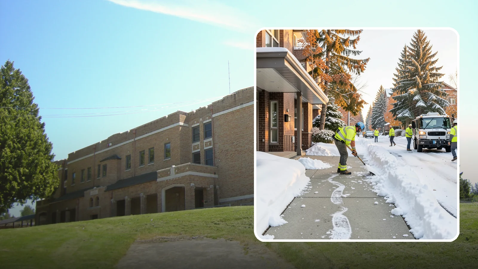 Condominium Sidewalk Clearing in Maple Valley, King County, WA - Common-area walkway clearing for Western Washington condominium associations that keeps shared entries and connector paths safe...
