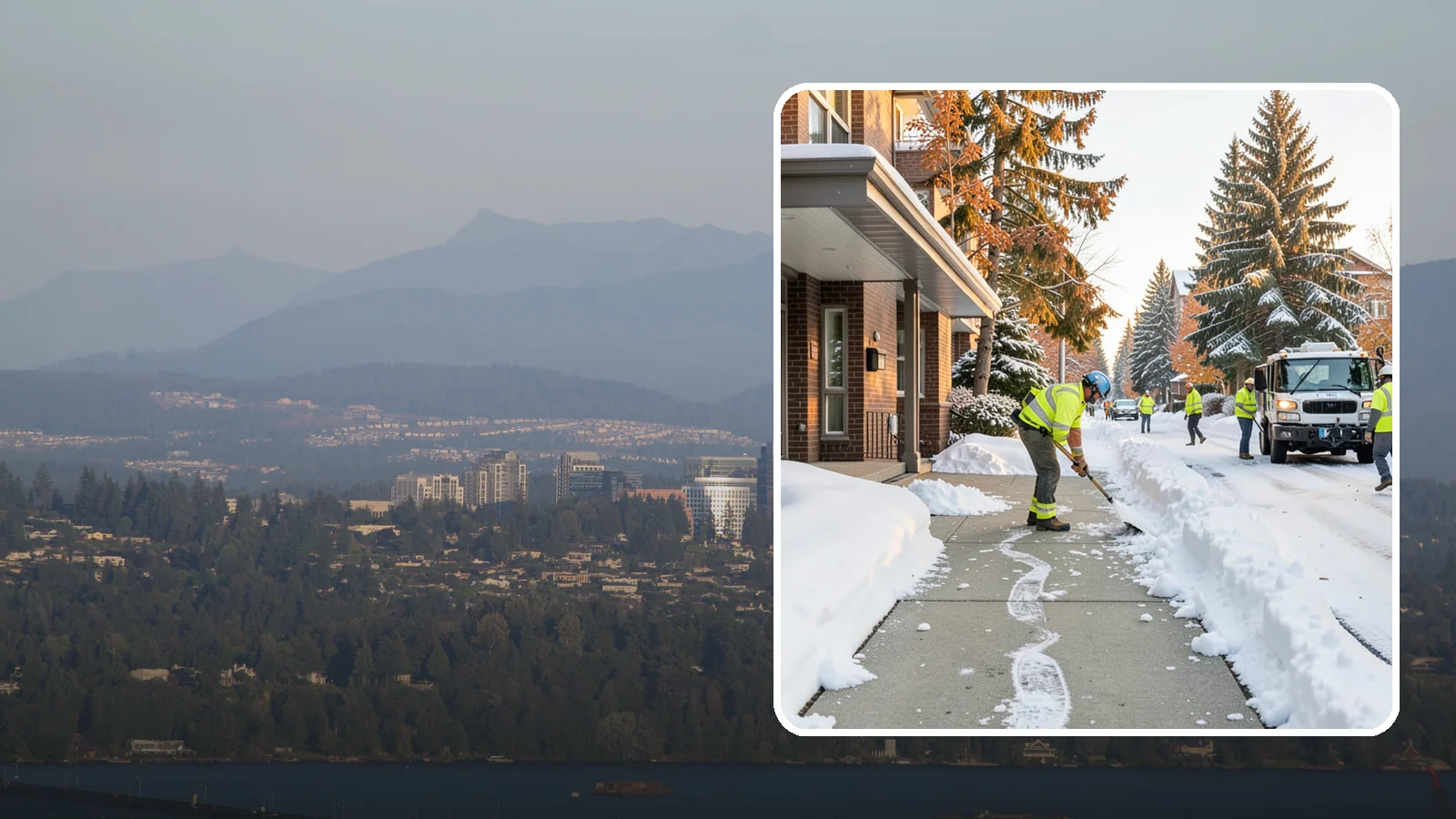 Condominium Sidewalk Clearing in Medina, King County, WA - Common-area walkway clearing for Western Washington condominium associations that keeps shared entries and connector paths safe...