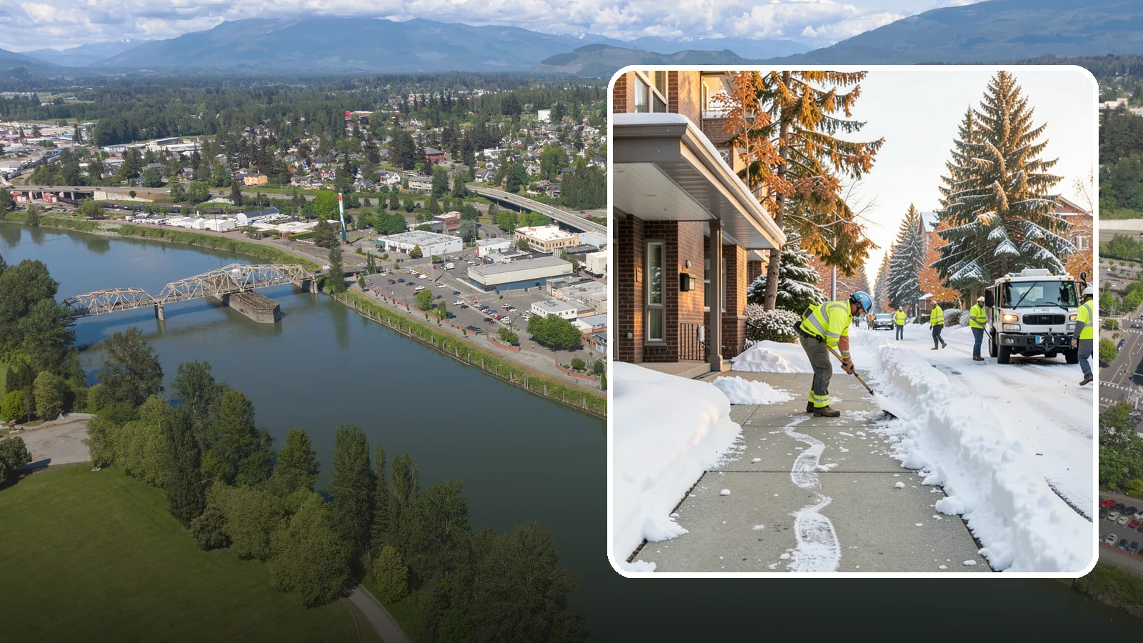 Condominium Sidewalk Clearing in Mount Vernon, Skagit County, WA - Common-area walkway clearing for Western Washington condominium associations that keeps shared entries and connector paths safe...