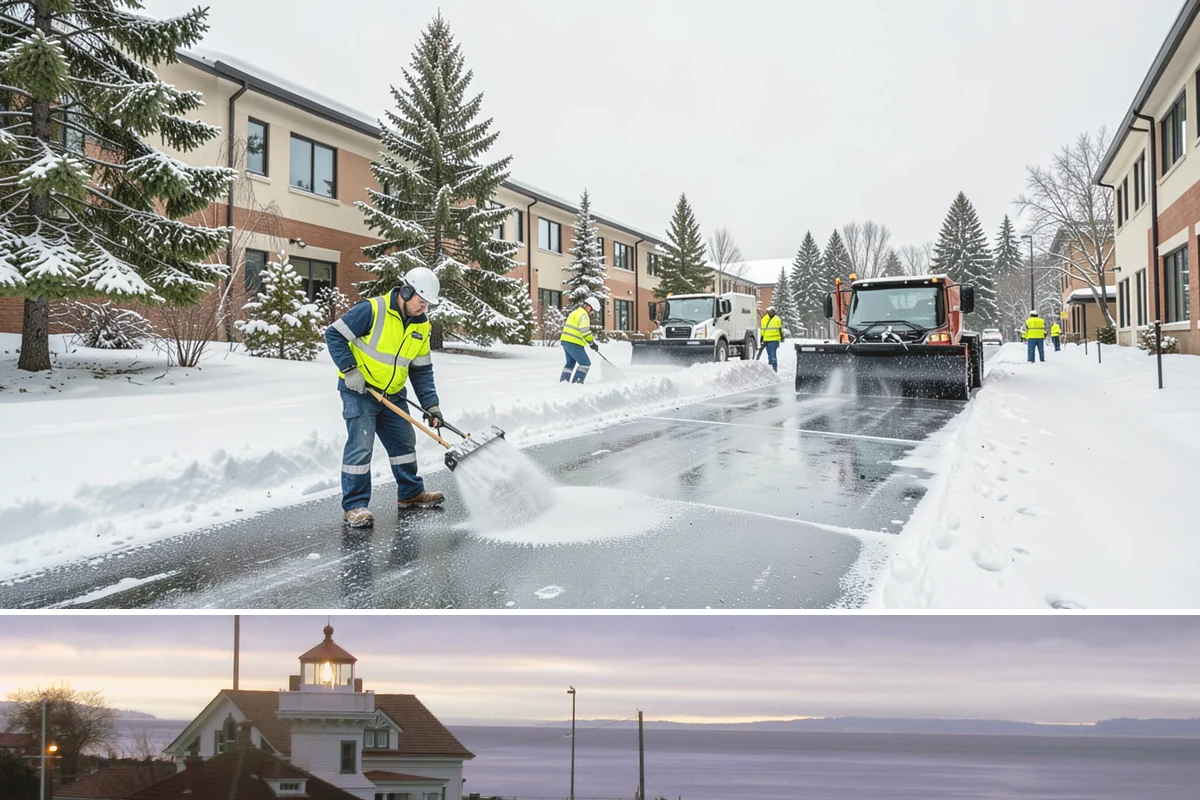 Condominium Sidewalk Clearing in Mukilteo, Snohomish County, WA - Condo associations see the greatest need from late fall through February, when freezing rain and refreeze cycles glaze shared...
