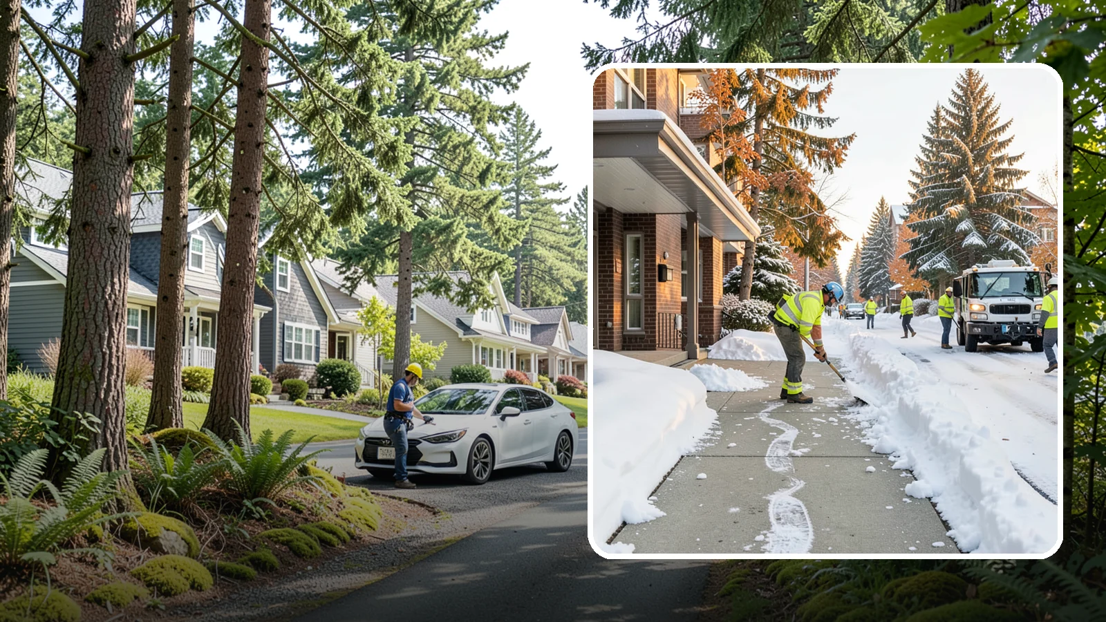 Condominium Sidewalk Clearing in Normandy Park, King County, WA - Common-area walkway clearing for Western Washington condominium associations that keeps shared entries and connector paths safe...