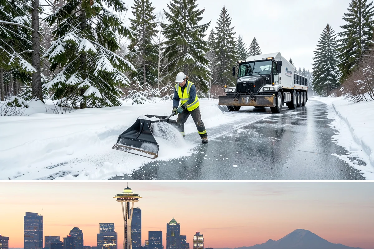 Condominium Sidewalk Clearing in Seattle, King County, WA - Condo associations see the greatest need from late fall through February, when freezing rain and refreeze cycles glaze shared...