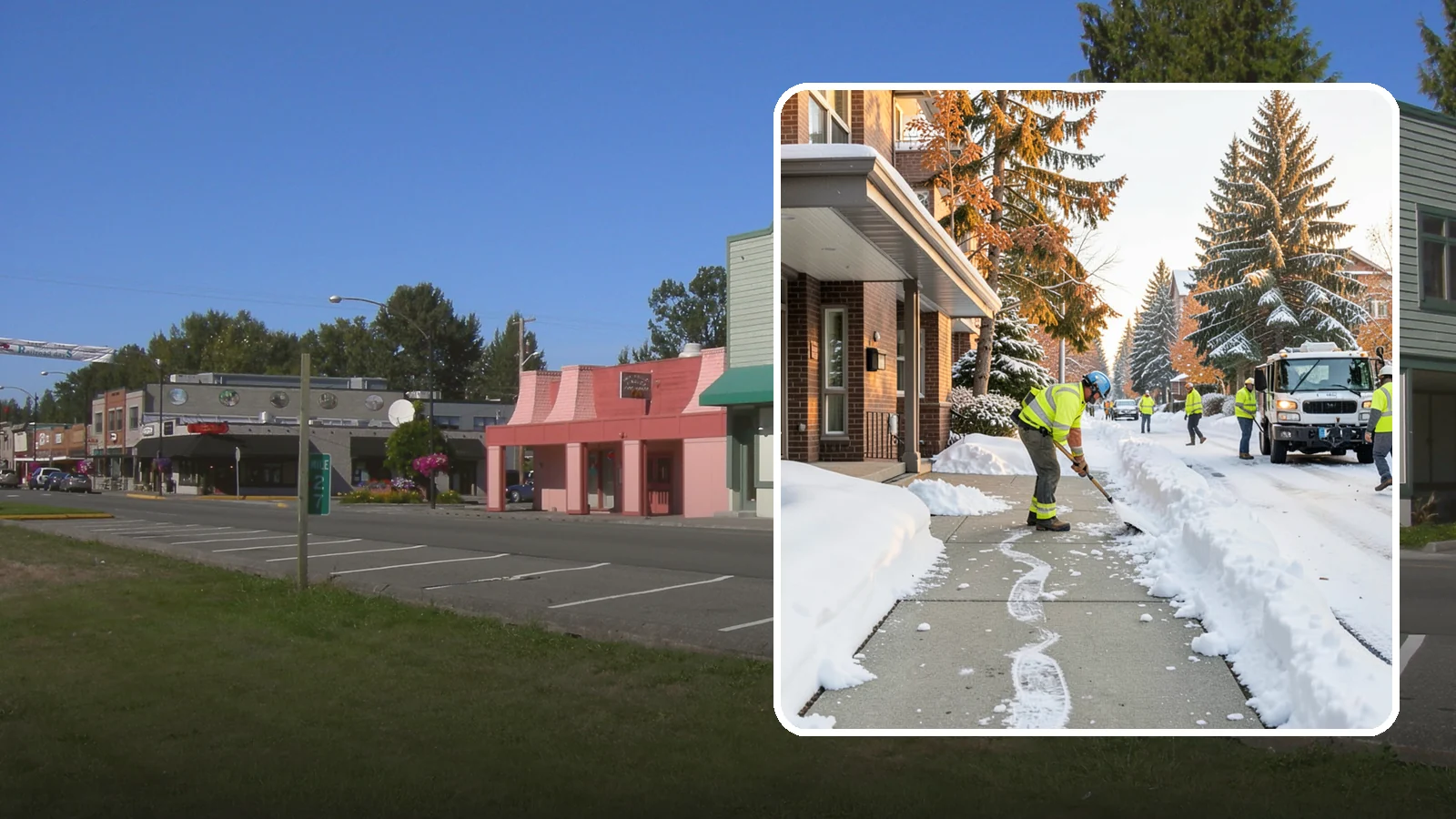 Condominium Sidewalk Clearing in Snoqualmie, King County, WA - Common-area walkway clearing for Western Washington condominium associations that keeps shared entries and connector paths safe...