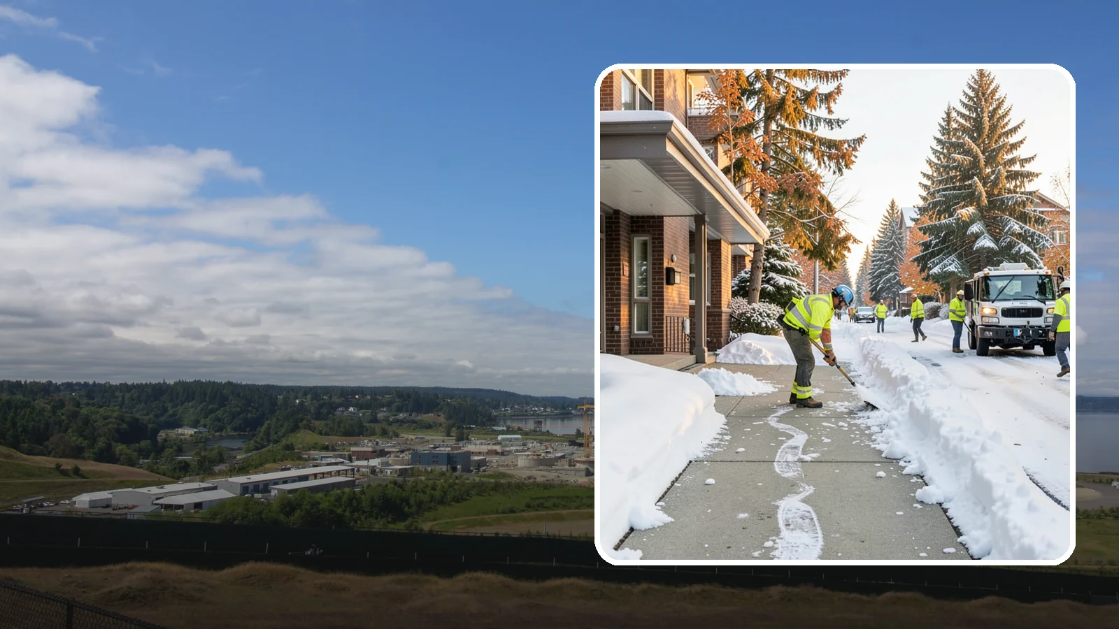 Condominium Sidewalk Clearing in University Place, Pierce County, WA - Common-area walkway clearing for Western Washington condominium associations that keeps shared entries and connector paths safe...