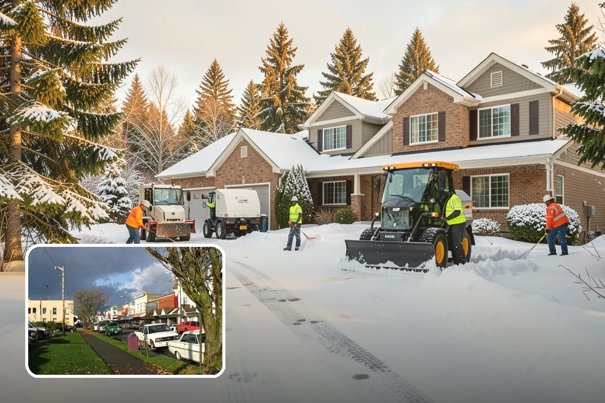 Condominium Snow Plowing in Arlington, Snohomish County, WA - Interior drive lanes and visitor stalls cleared without blocking deeded spaces