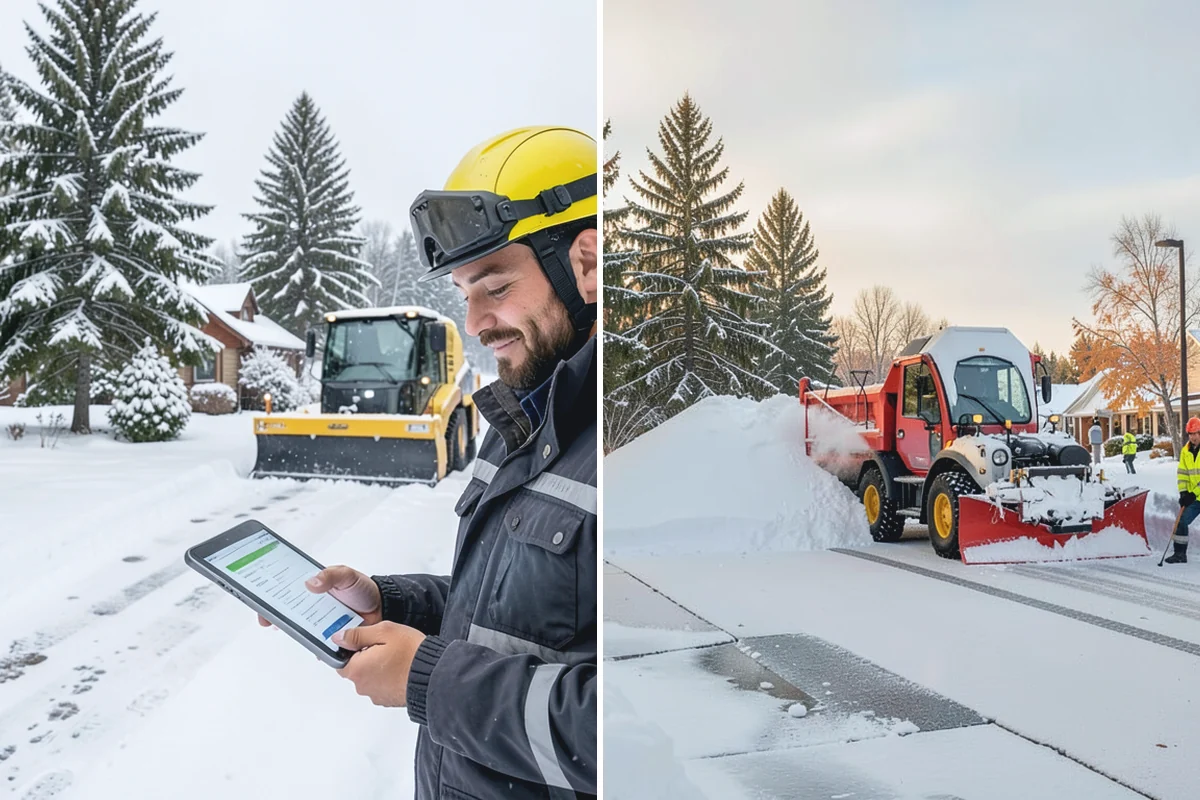 Condominium Snow Plowing in Beaux Arts Village, King County, WA - Review the site plan to separate deeded stalls from common lanes and visitor parking