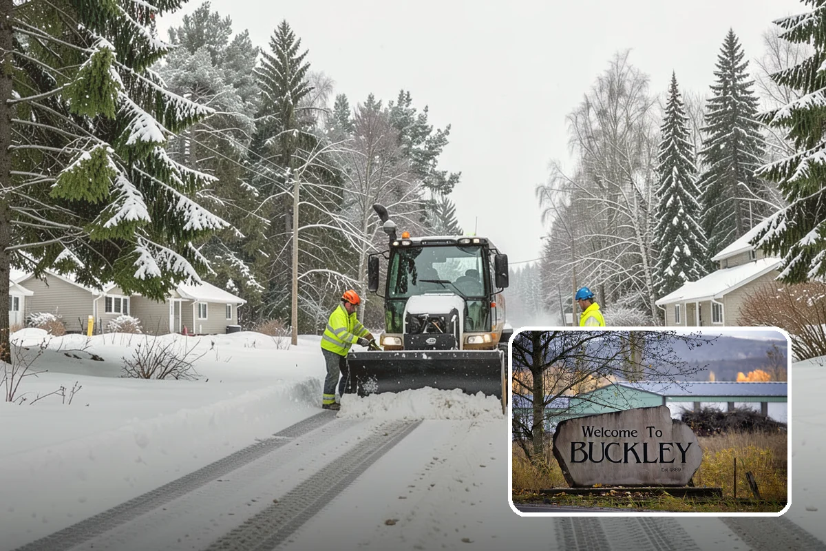 Condominium Snow Plowing in Buckley, Pierce County, WA - Interior drive lanes and visitor stalls cleared without blocking deeded spaces