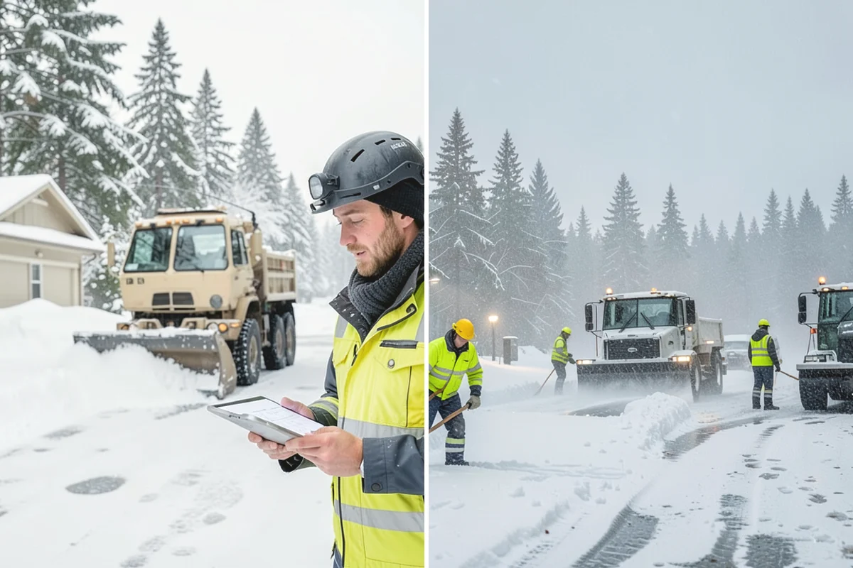 Condominium Snow Plowing in Burlington, Skagit County, WA - Review the site plan to separate deeded stalls from common lanes and visitor parking