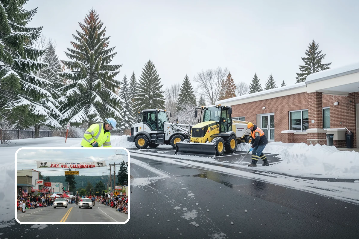 Condominium Snow Plowing in Carnation, King County, WA - Interior drive lanes and visitor stalls cleared without blocking deeded spaces