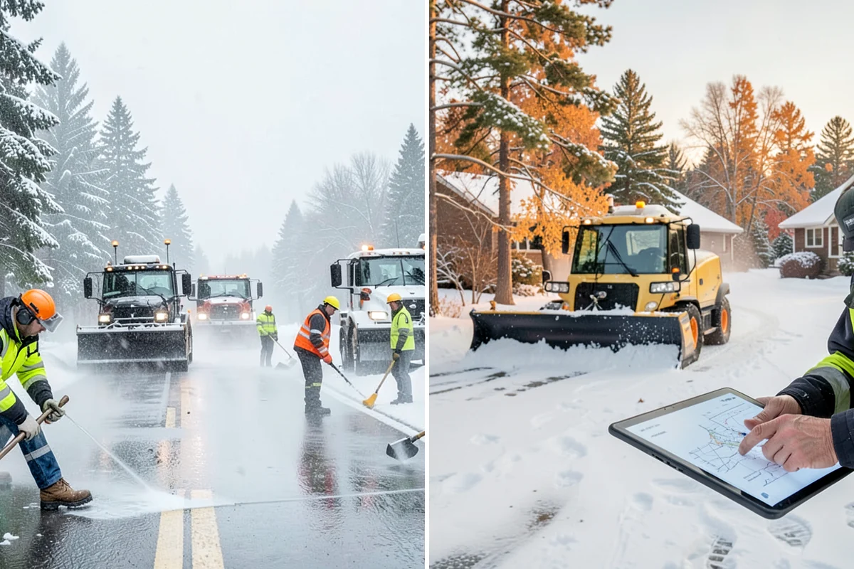Condominium Snow Plowing in Clyde Hill, King County, WA - Review the site plan to separate deeded stalls from common lanes and visitor parking