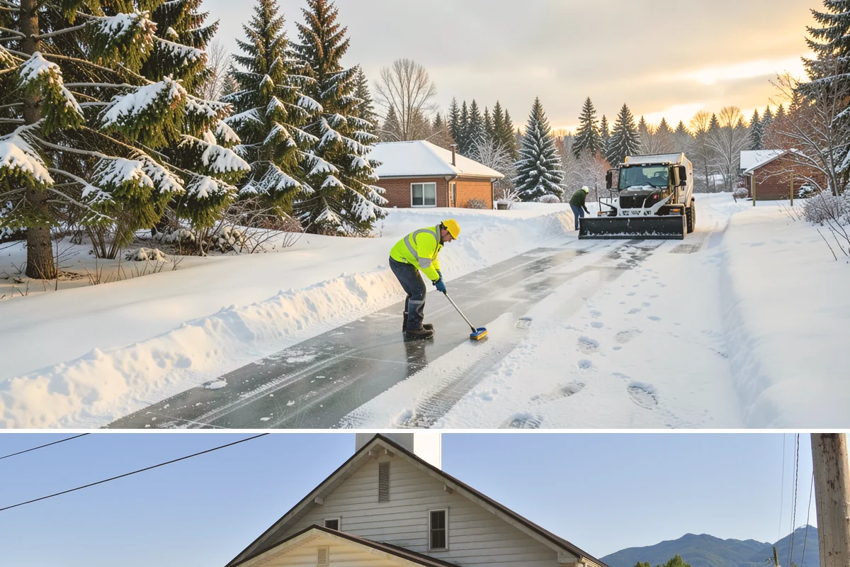Condominium Snow Plowing in Concrete, Skagit County, WA - Get on the schedule in autumn so your association is covered before the first freeze locks the courtyards in ice.
