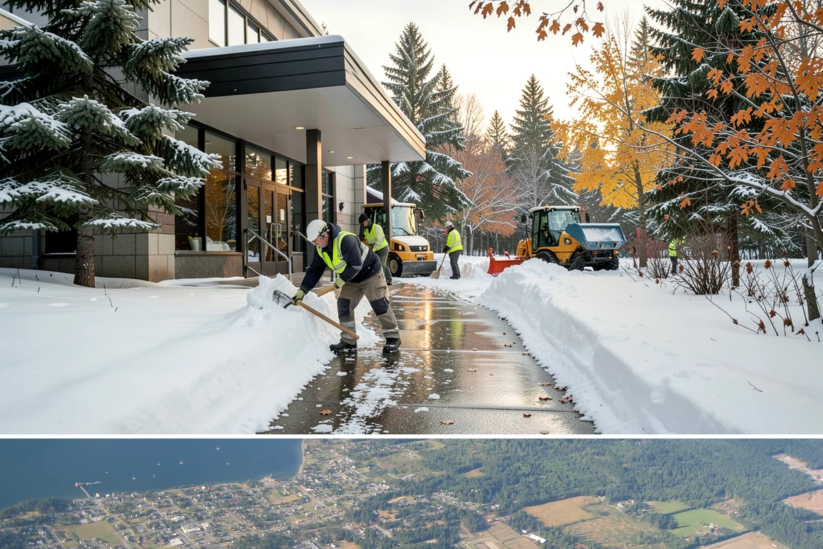 Condominium Snow Plowing in Coupeville, Island County, WA - Get on the schedule in autumn so your association is covered before the first freeze locks the courtyards in ice.
