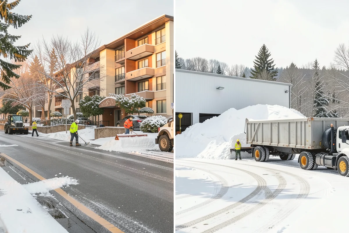 Condominium Snow Plowing in Covington, King County, WA - Review the site plan to separate deeded stalls from common lanes and visitor parking