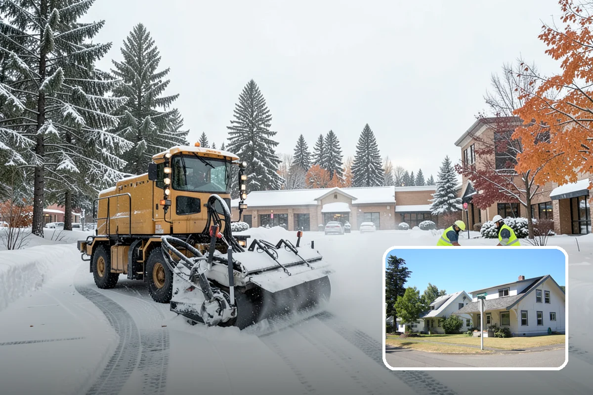Condominium Snow Plowing in DuPont, Pierce County, WA - Interior drive lanes and visitor stalls cleared without blocking deeded spaces