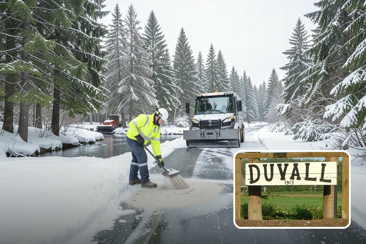 Condominium Snow Plowing in Duvall, King County, WA - Interior drive lanes and visitor stalls cleared without blocking deeded spaces