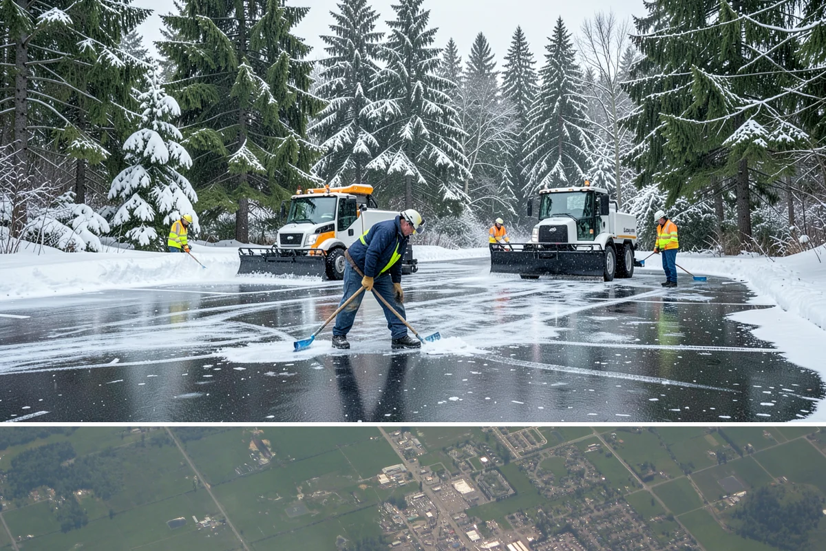 Condominium Snow Plowing in Enumclaw, King County, WA - Get on the schedule in autumn so your association is covered before the first freeze locks the courtyards in ice.
