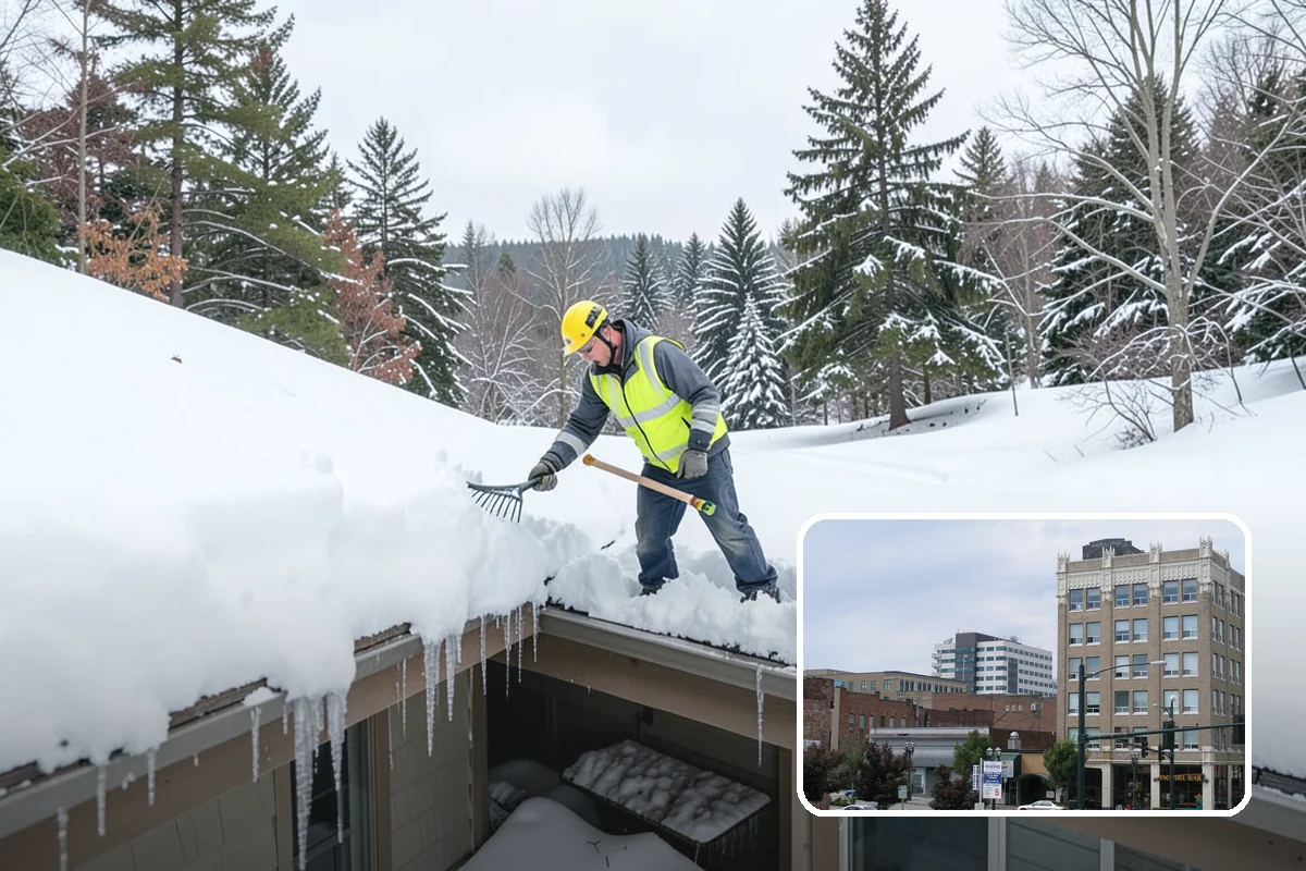 Condominium Snow Plowing in Everett, Snohomish County, WA - Interior drive lanes and visitor stalls cleared without blocking deeded spaces