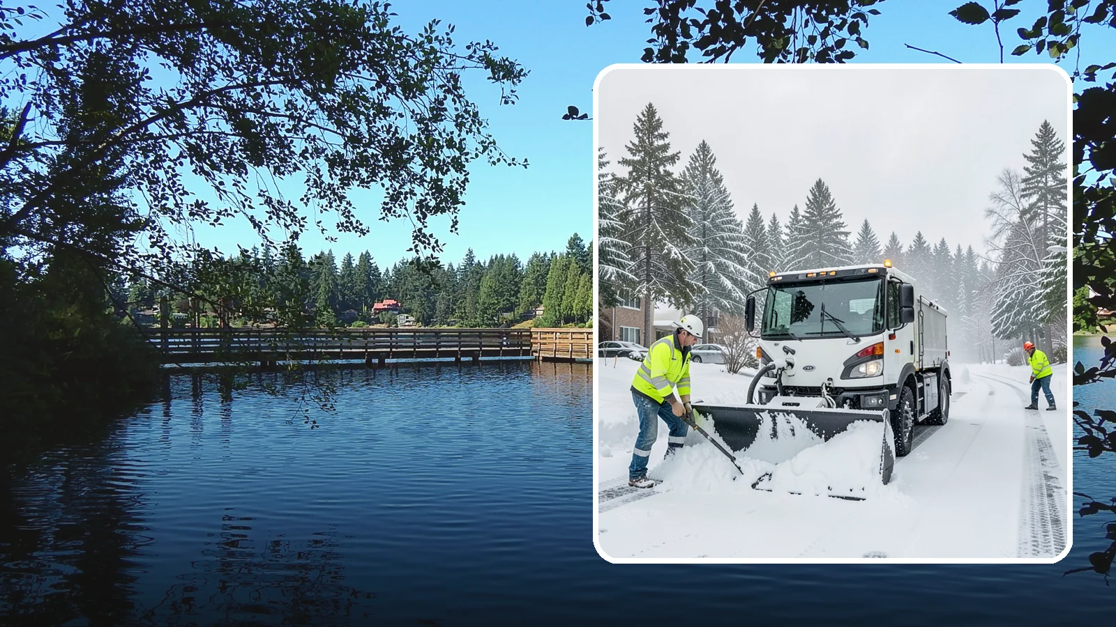 Condominium Snow Plowing in Federal Way, King County, WA - We plow condominium drive lanes, deeded parking, and entry courts so owners and their guests keep safe footing during a snow...