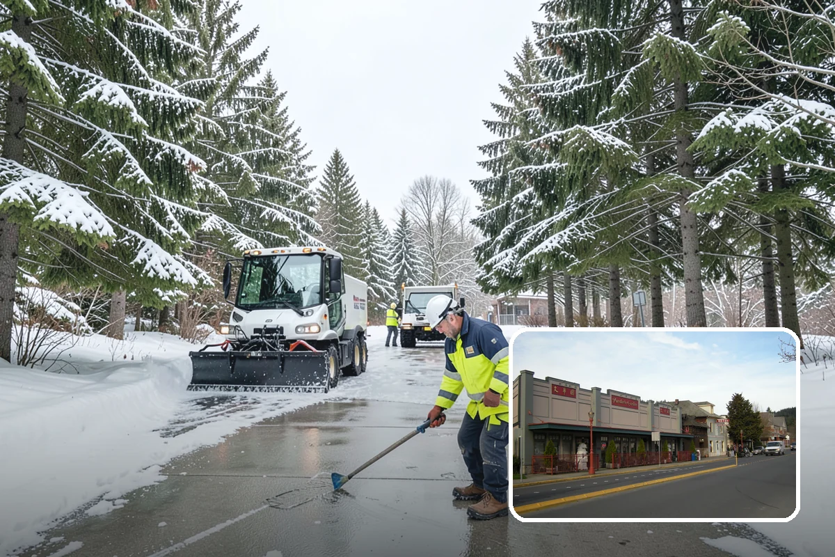 Condominium Snow Plowing in Issaquah, King County, WA - Interior drive lanes and visitor stalls cleared without blocking deeded spaces