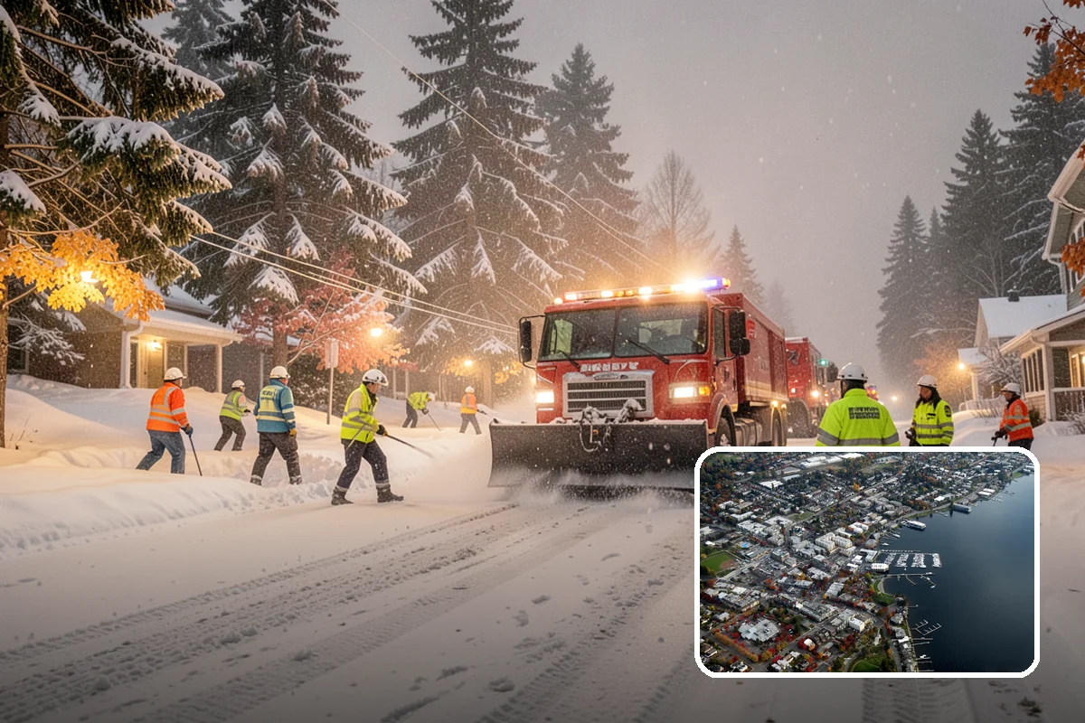 Condominium Snow Plowing in Kirkland, King County, WA - Interior drive lanes and visitor stalls cleared without blocking deeded spaces