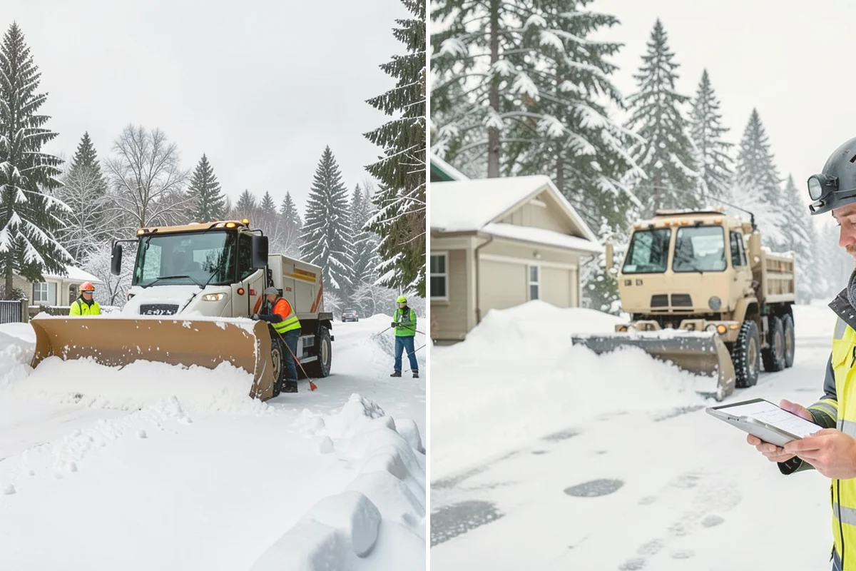 Condominium Snow Plowing in Kirkland, King County, WA - Review the site plan to separate deeded stalls from common lanes and visitor parking