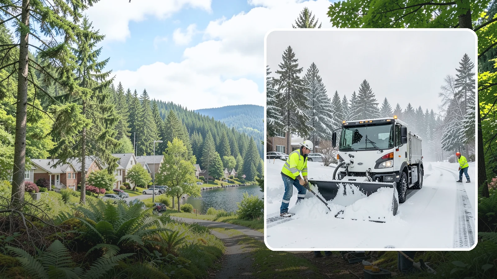 Condominium Snow Plowing in Lake Forest Park, King County, WA - We plow condominium drive lanes, deeded parking, and entry courts so owners and their guests keep safe footing during a snow...