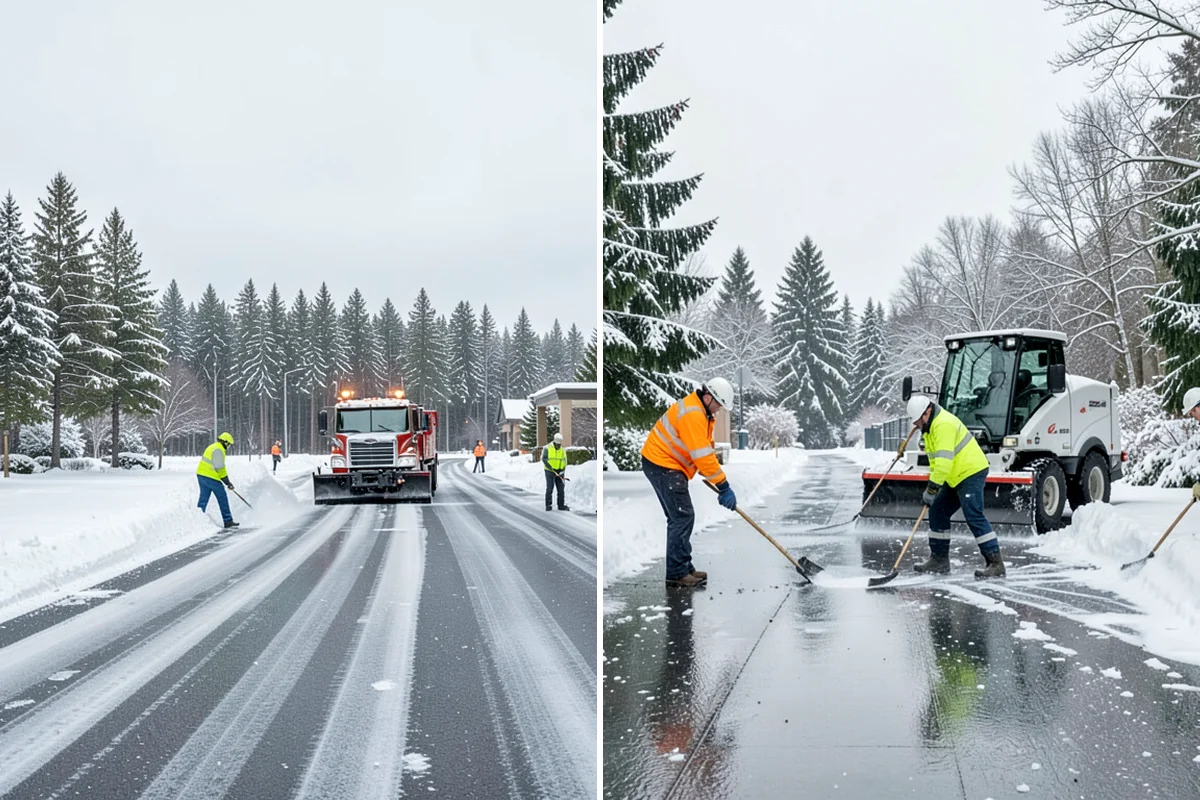 Condominium Snow Plowing in Lake Forest Park, King County, WA - Review the site plan to separate deeded stalls from common lanes and visitor parking