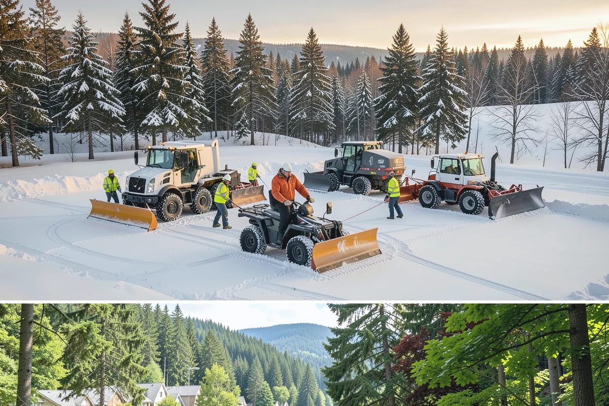 Condominium Snow Plowing in Lake Forest Park, King County, WA - Get on the schedule in autumn so your association is covered before the first freeze locks the courtyards in ice.
