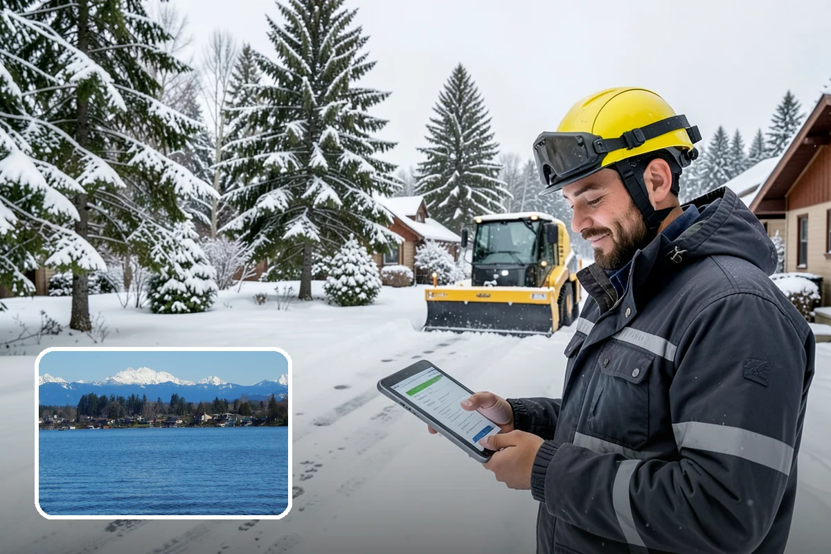 Condominium Snow Plowing in Lake Stevens, Snohomish County, WA - Interior drive lanes and visitor stalls cleared without blocking deeded spaces
